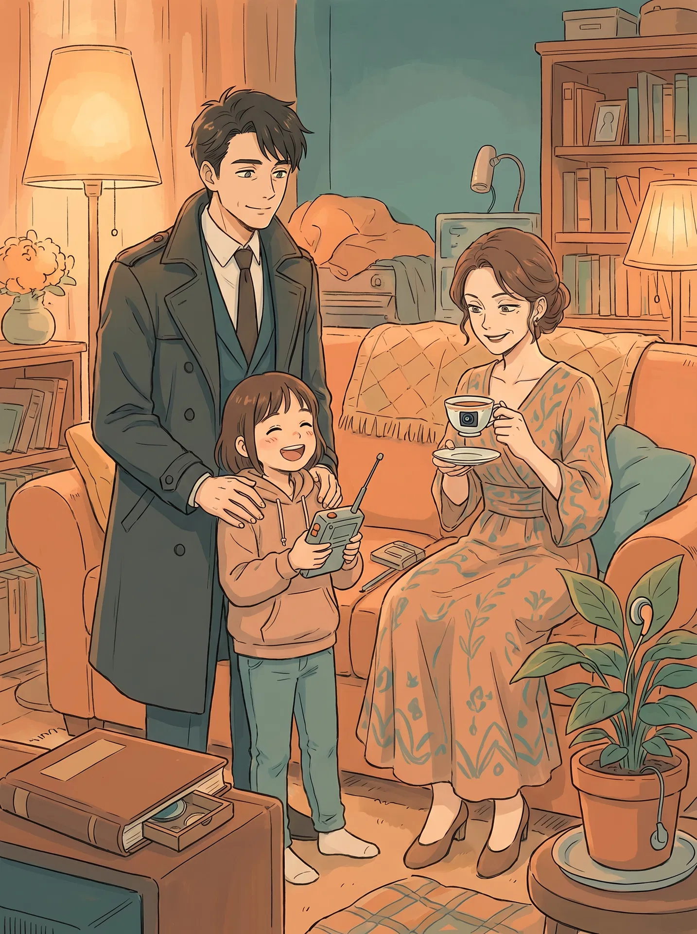 温馨家庭喜剧动漫推荐封面:伪装家庭三人合影